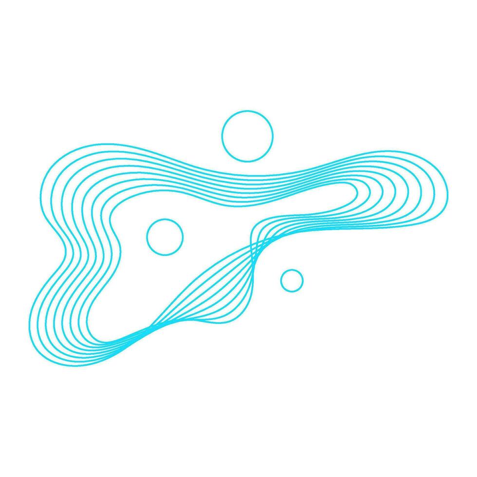 futuristisch Blau Drahtmodell Welle Linie vektor