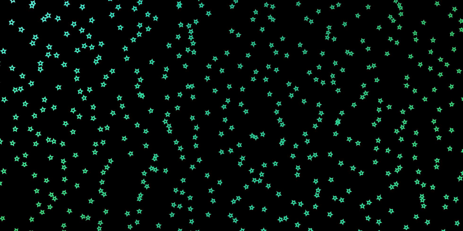 mörkgrön vektorbakgrund med små och stora stjärnor. färgglad illustration med abstrakta lutningsstjärnor. mönster för inslagning av presenter. vektor