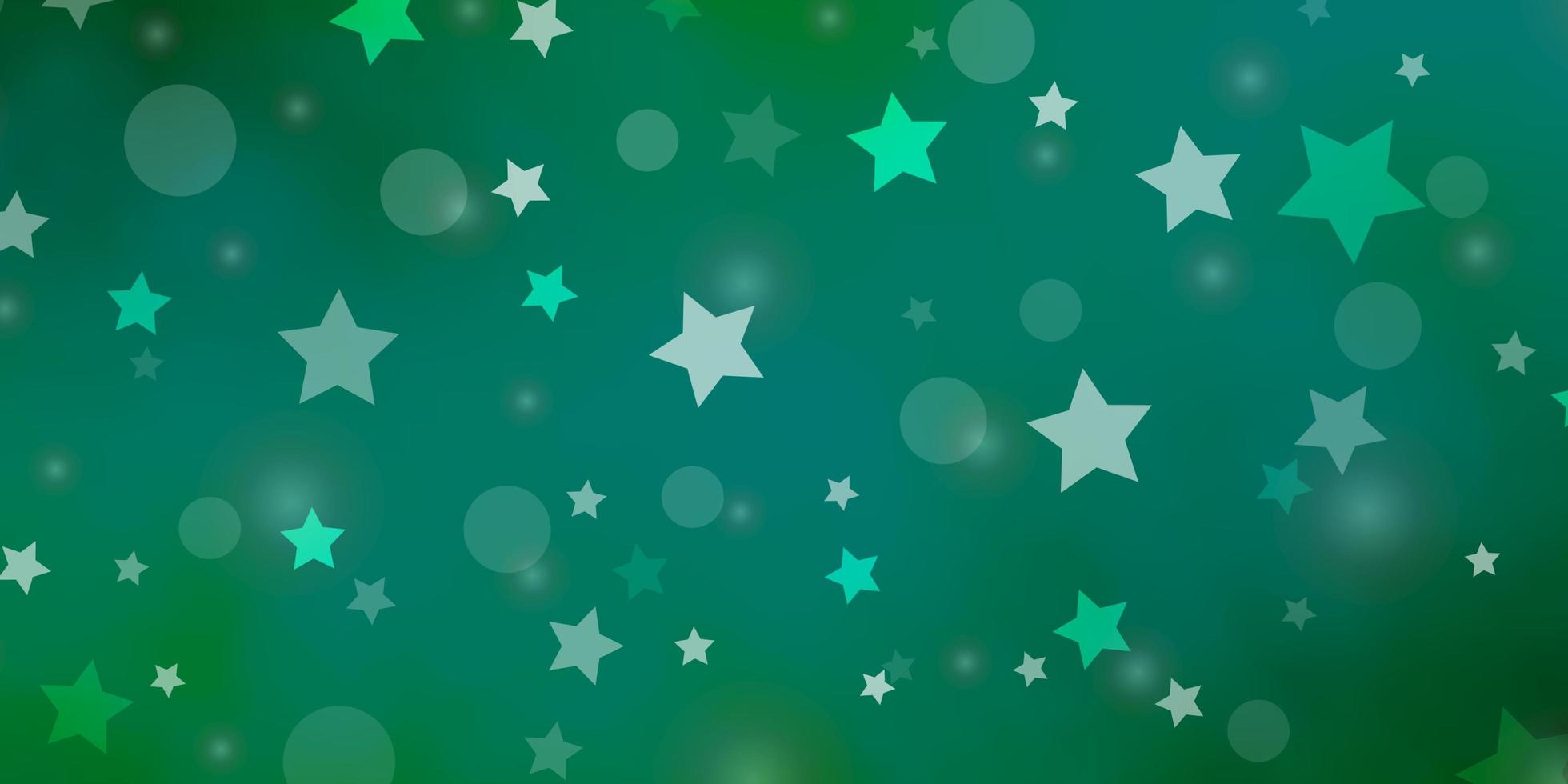 ljusgrönt vektormönster med cirklar, stjärnor. abstrakt illustration med färgglada fläckar, stjärnor. mall för visitkort, webbplatser. vektor