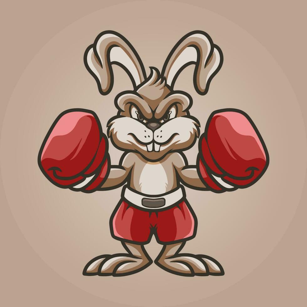 Hase Boxer Maskottchen großartig Illustration zum Ihre branding Geschäft vektor