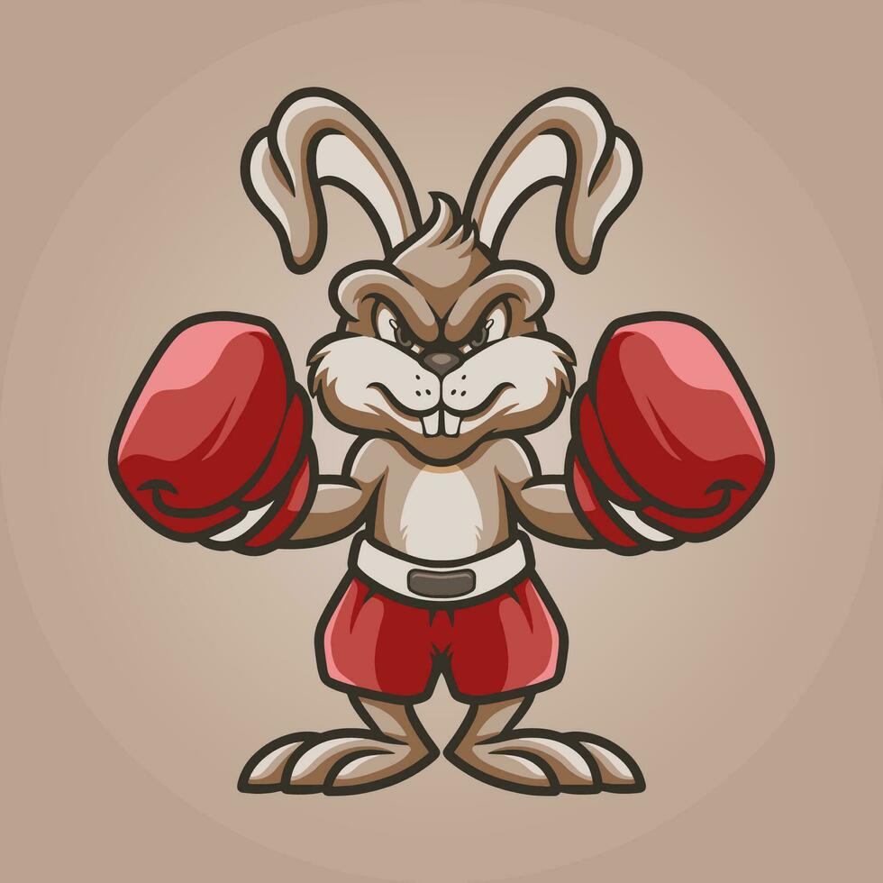 kanin boxare maskot bra illustration för din branding företag vektor