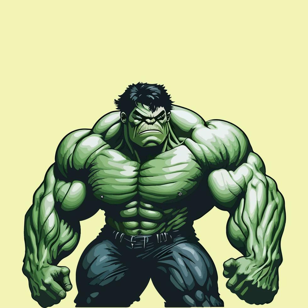 das unzerstörbar ultimativ Hulk ist ein Superheld erscheint im amerikanisch Comic Bücher veröffentlicht durch Wunder Comics. ein visuell Odyssee von Leistung, Wut, und Erlösung vektor