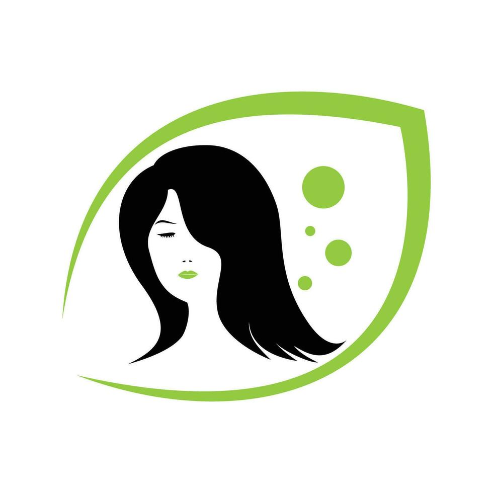 Schönheit Mädchen Logo Design. Spa Geschäft Zeichen und Symbol. vektor