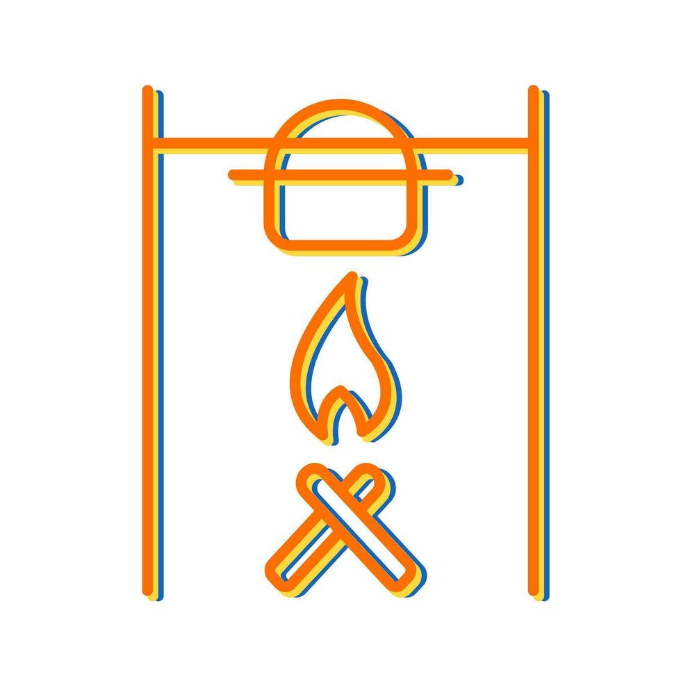 läger brand vektor ikon