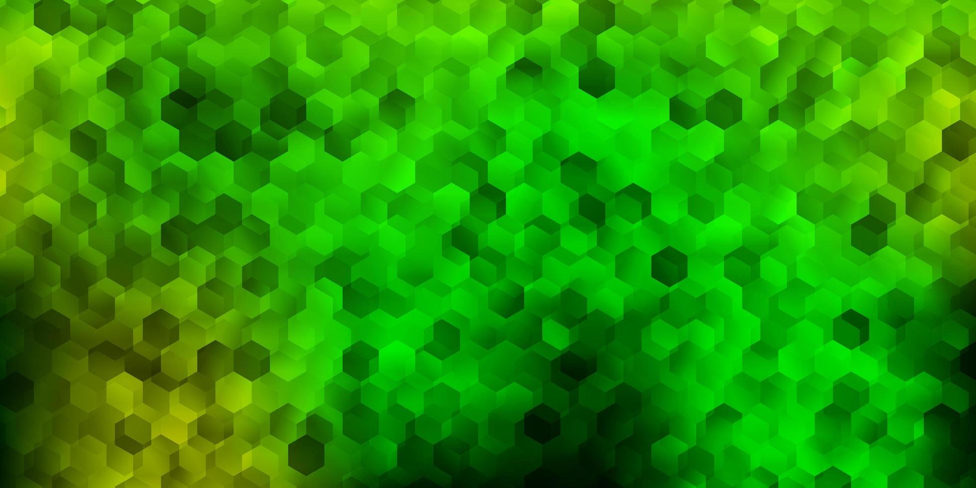 ljusgrön, gul vektorlayout med hexagoner. vektor