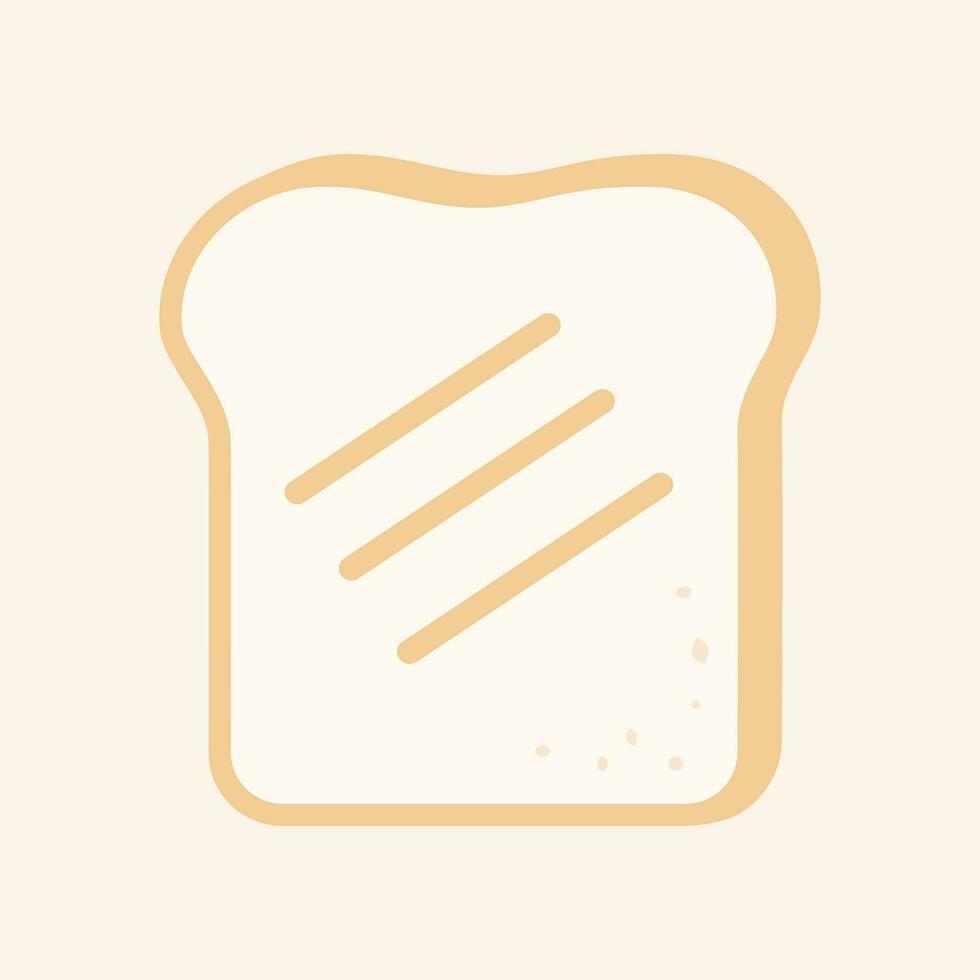 kostenlos kawaii süß ein Scheibe von Brot Toast Vektor Kunst Illustration