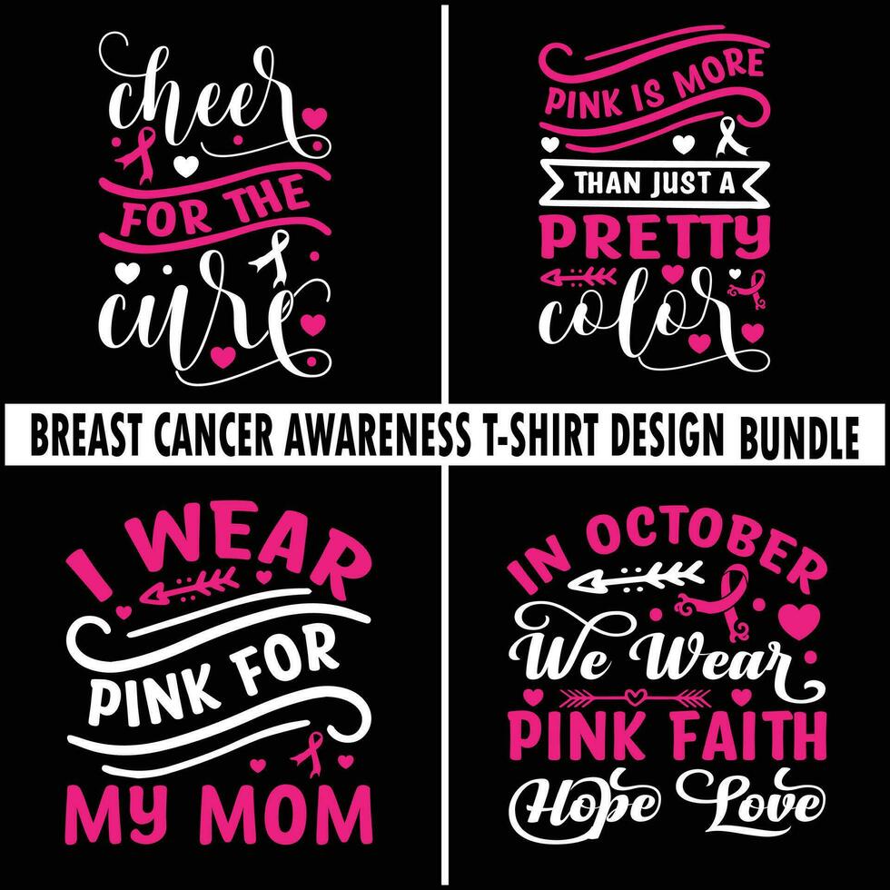 bröst cancer medvetenhet t-shirt design bunt vektor