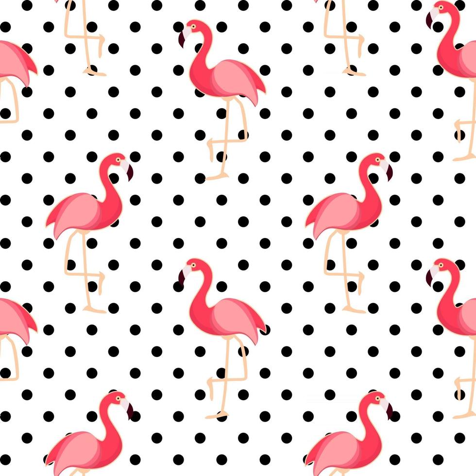 niedliche nahtlose Flamingo-Mustervektorillustration vektor