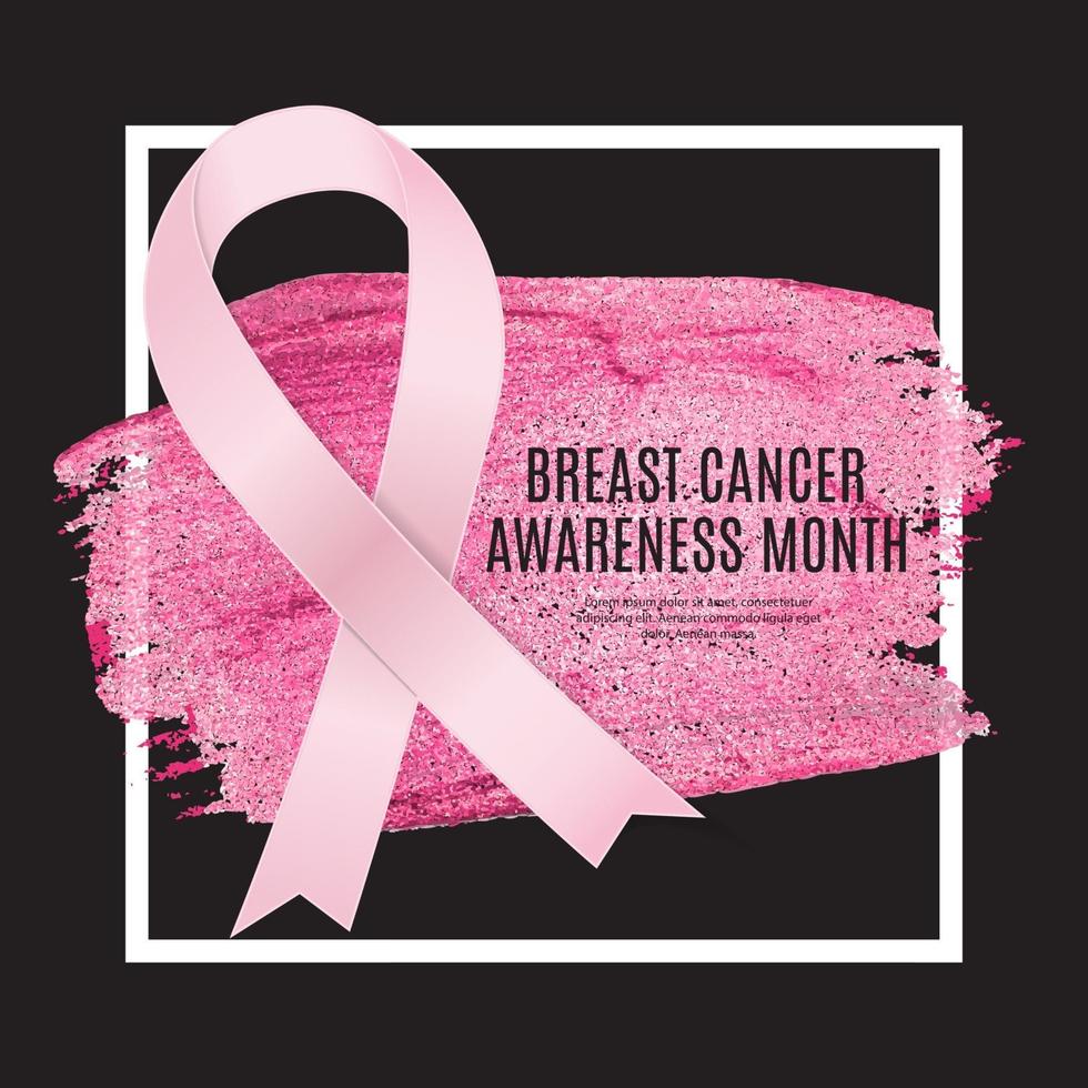 bröstcancermedvetenhet månad rosa band bakgrund vektorillustration vektor