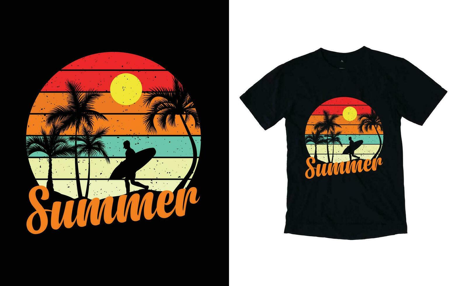 Sommer- T-Shirt Design, Sommer- t Hemd Vorlage vektor