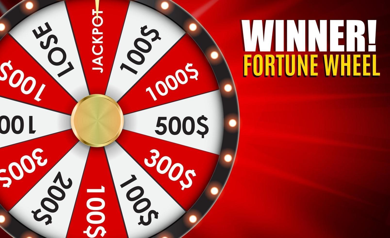 casino hjul vinnare banner vektor