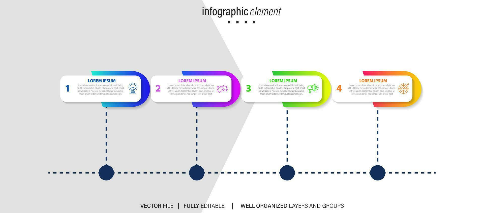 företag bearbeta infographic mall. tunn linje design med tal 4 alternativ eller steg. vektor illustration grafisk design