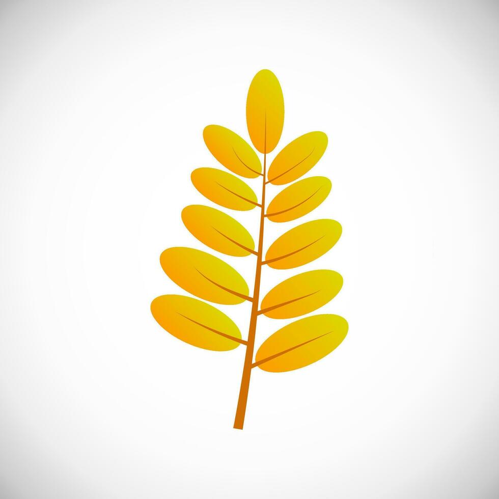 Gelb Blatt. Herbst Blatt von ein Baum auf ein Weiß Hintergrund. Vektor Illustration