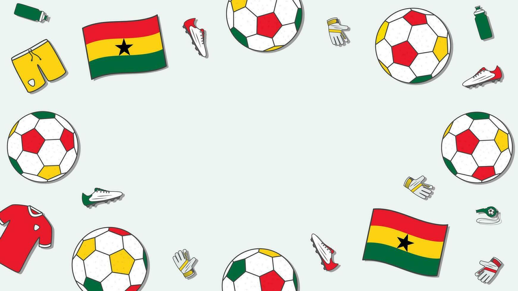 fotboll bakgrund design mall. fotboll tecknad serie vektor illustration. turnering i ghana