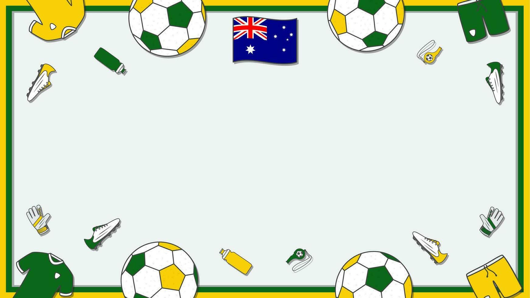 Fußball Hintergrund Design Vorlage. Fußball Karikatur Vektor Illustration. Meisterschaft im Australien