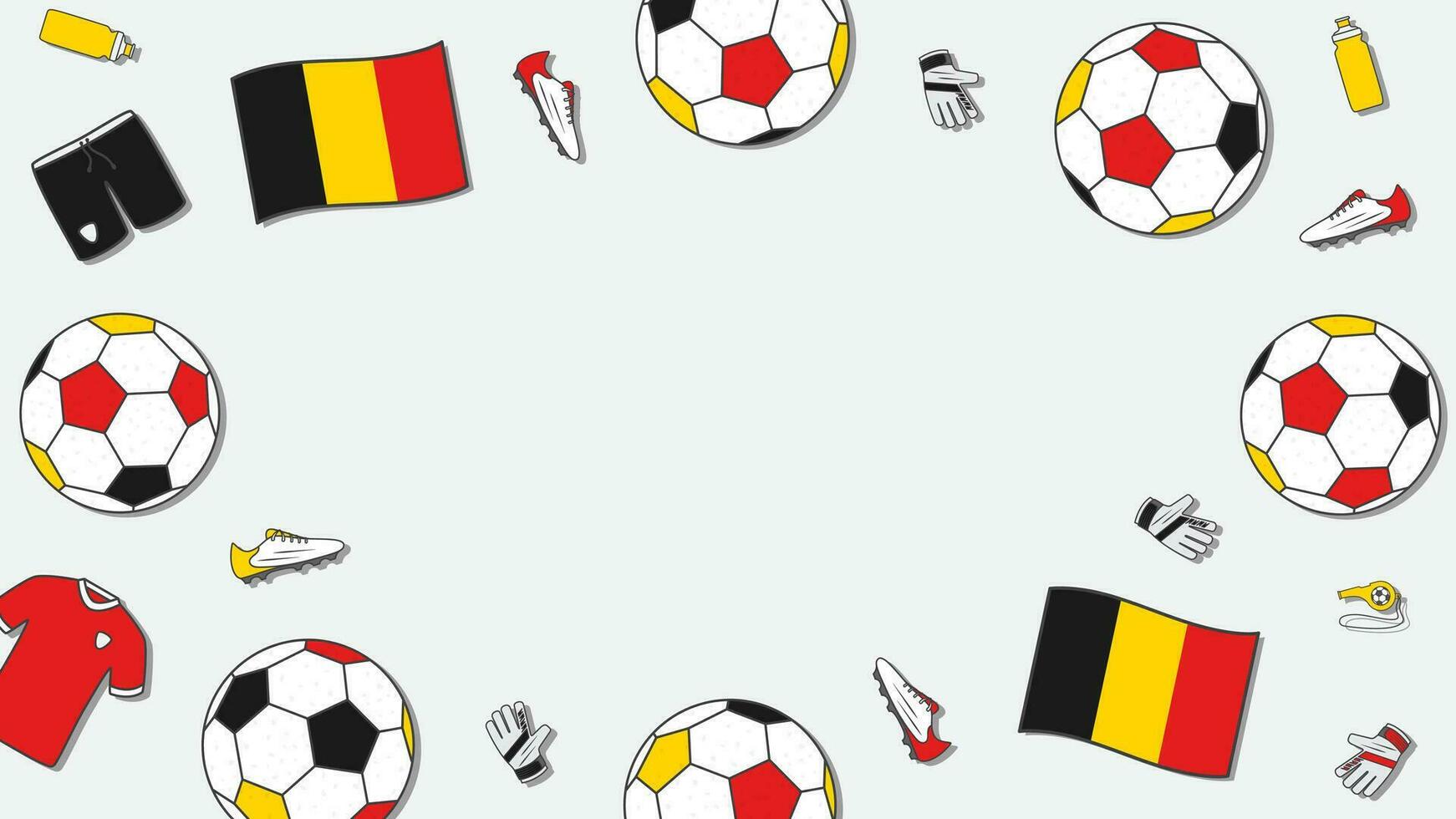 Fußball Hintergrund Design Vorlage. Fußball Karikatur Vektor Illustration. Turnier im Belgien