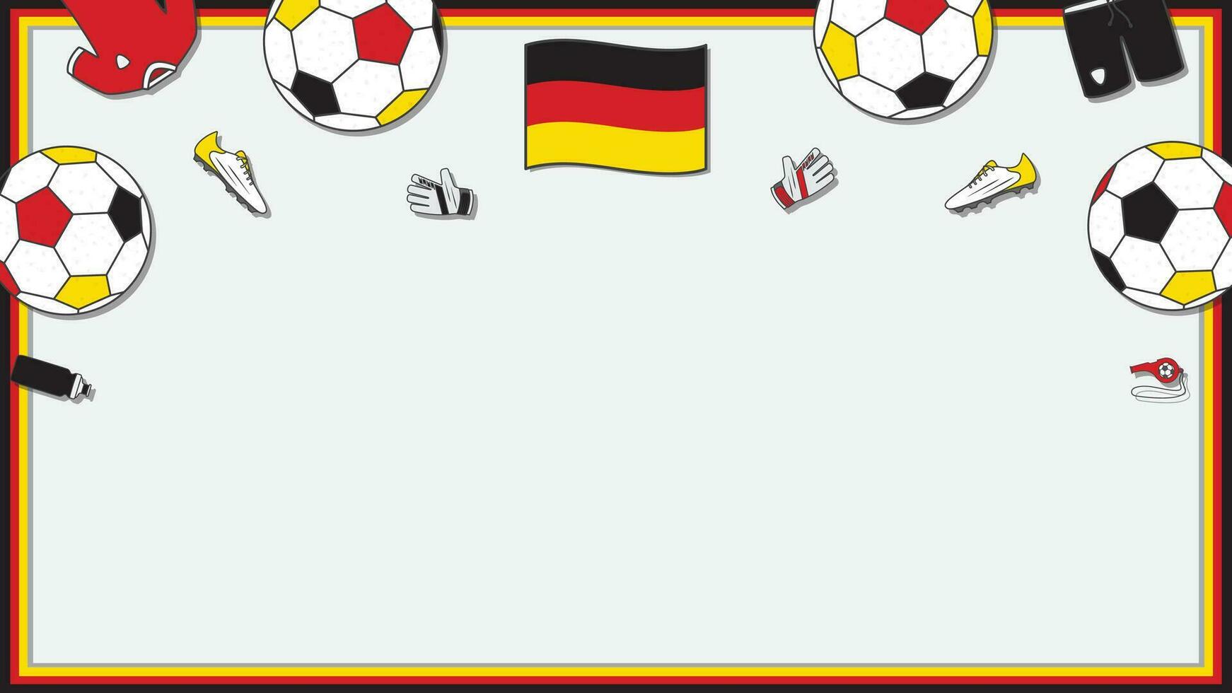 Fußball Hintergrund Design Vorlage. Fußball Karikatur Vektor Illustration. Wettbewerb im Deutschland