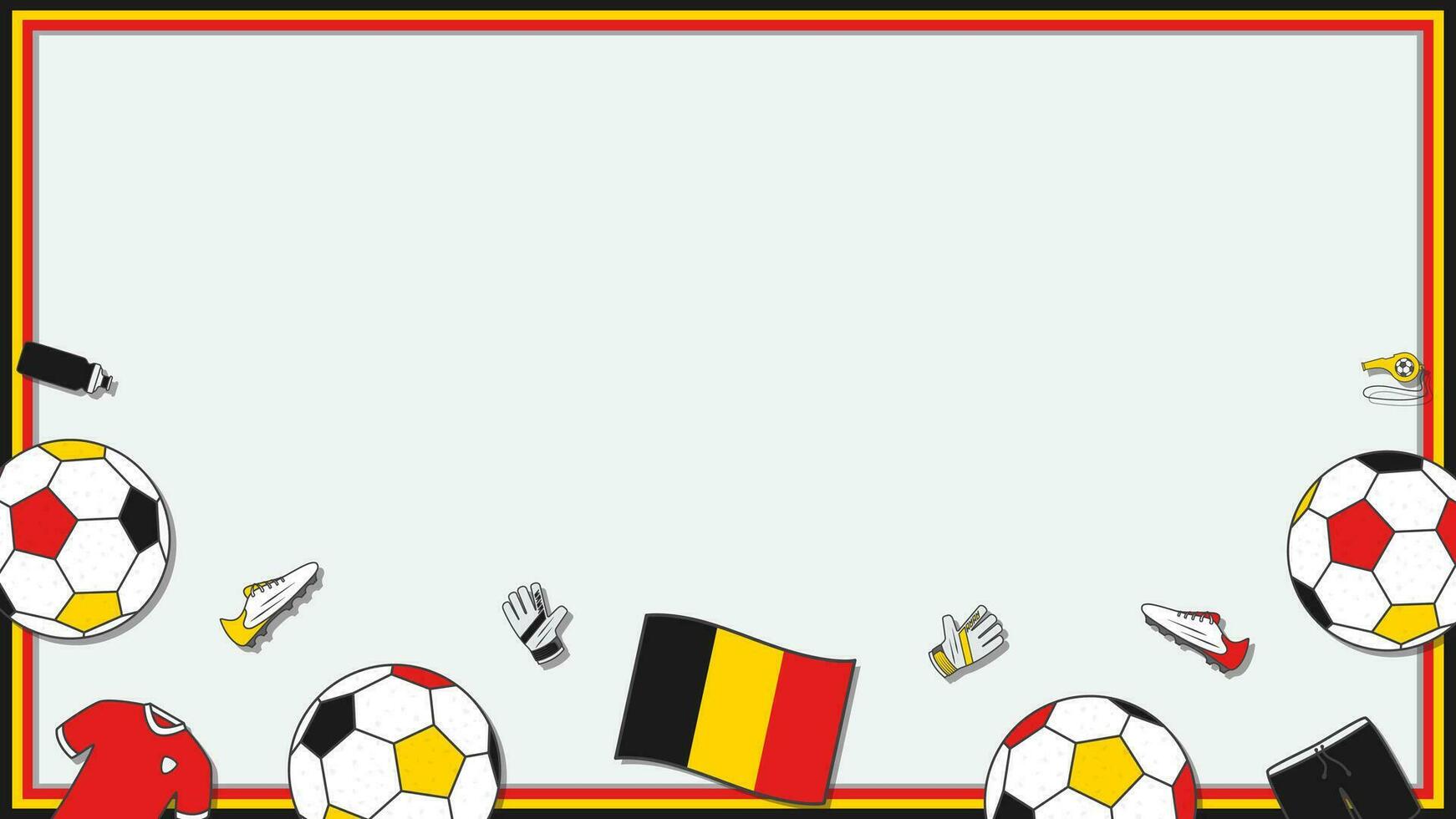 Fußball Hintergrund Design Vorlage. Fußball Karikatur Vektor Illustration. Fußball im Belgien