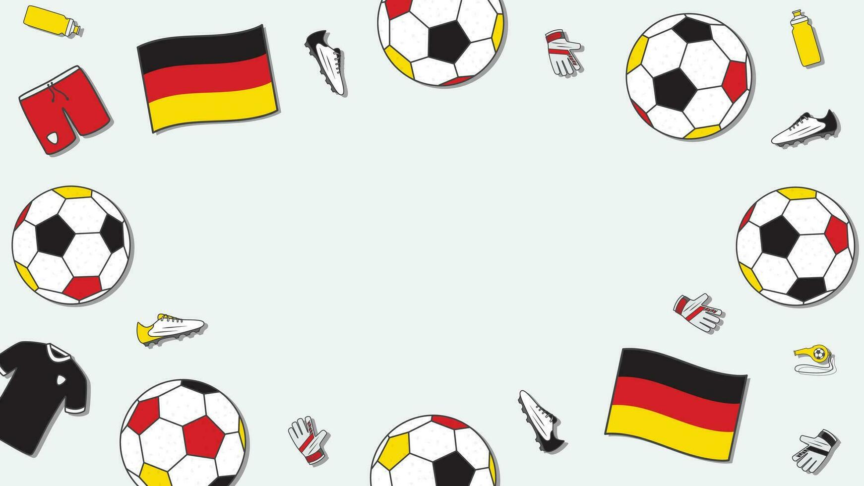 Fußball Hintergrund Design Vorlage. Fußball Karikatur Vektor Illustration. Turnier im Deutschland