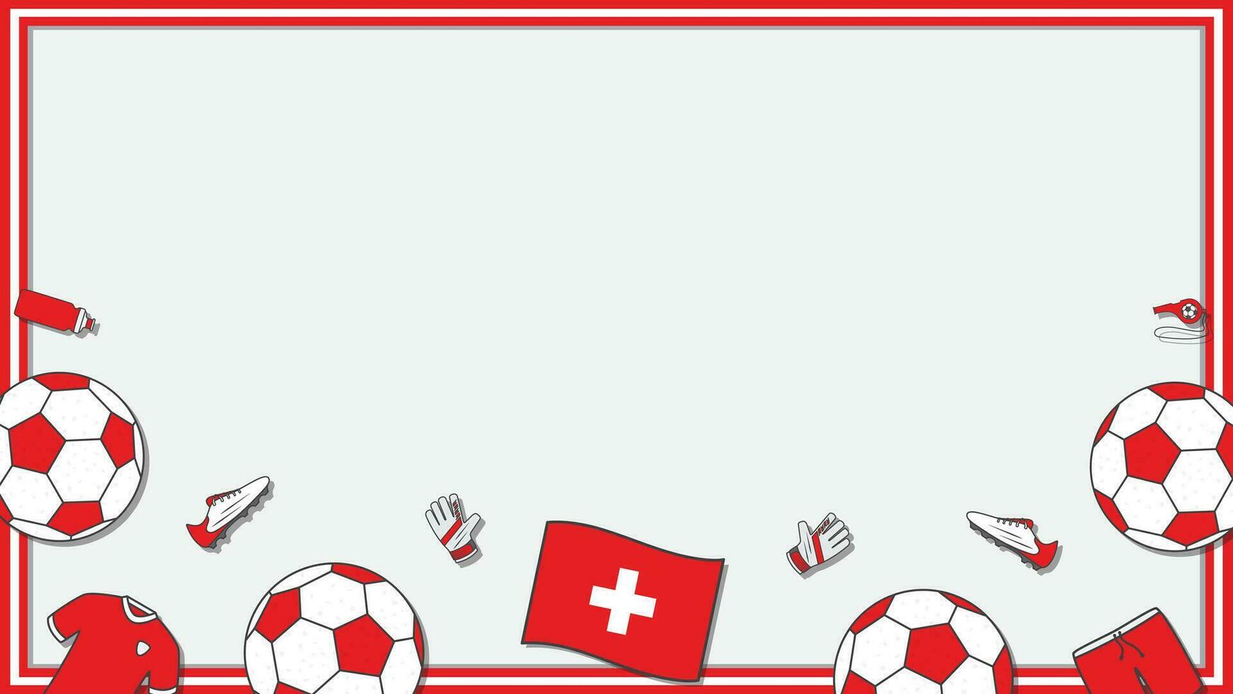 Fußball Hintergrund Design Vorlage. Fußball Karikatur Vektor Illustration. Fußball im Schweiz