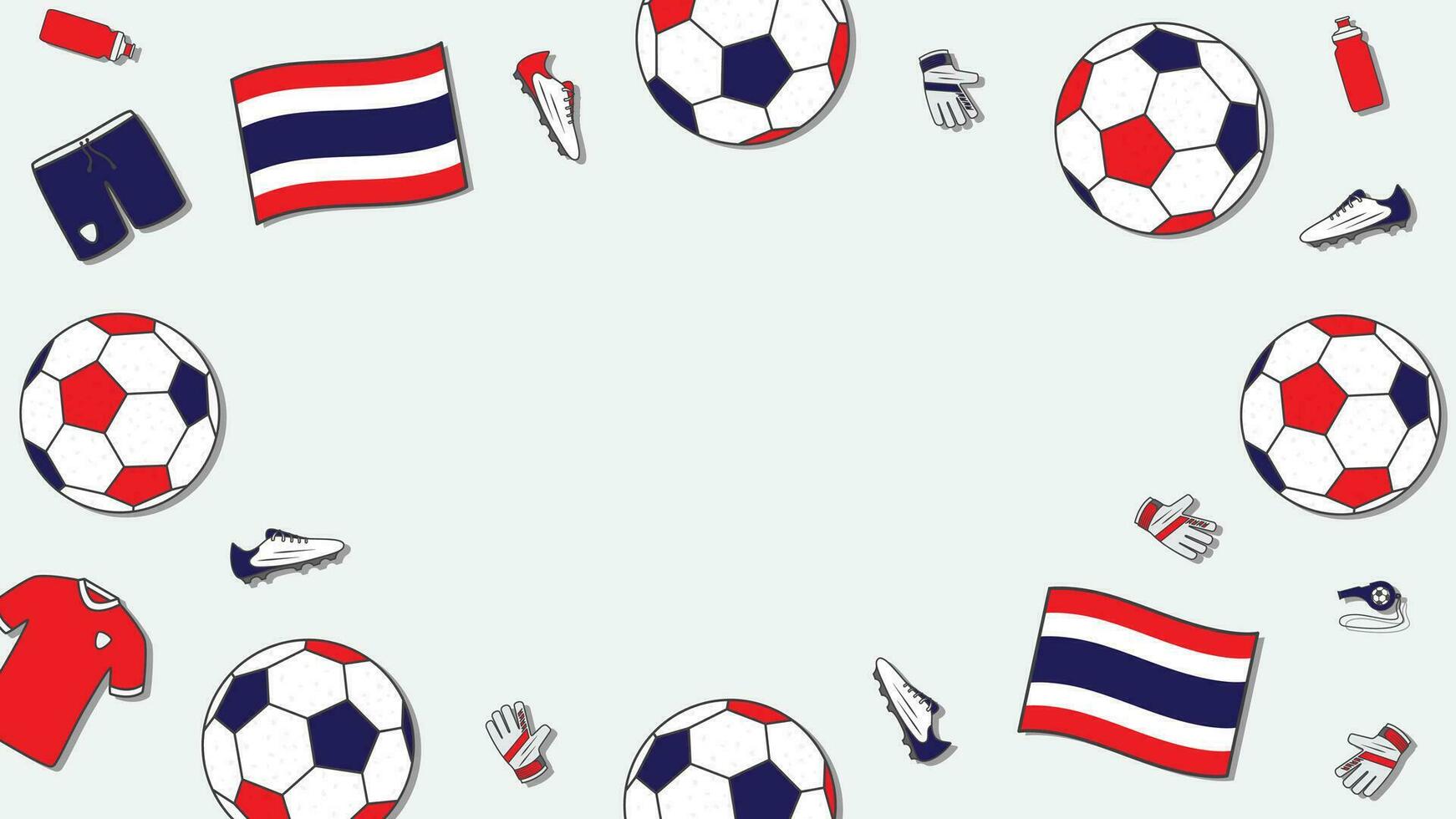 fotboll bakgrund design mall. fotboll tecknad serie vektor illustration. turnering i thailand