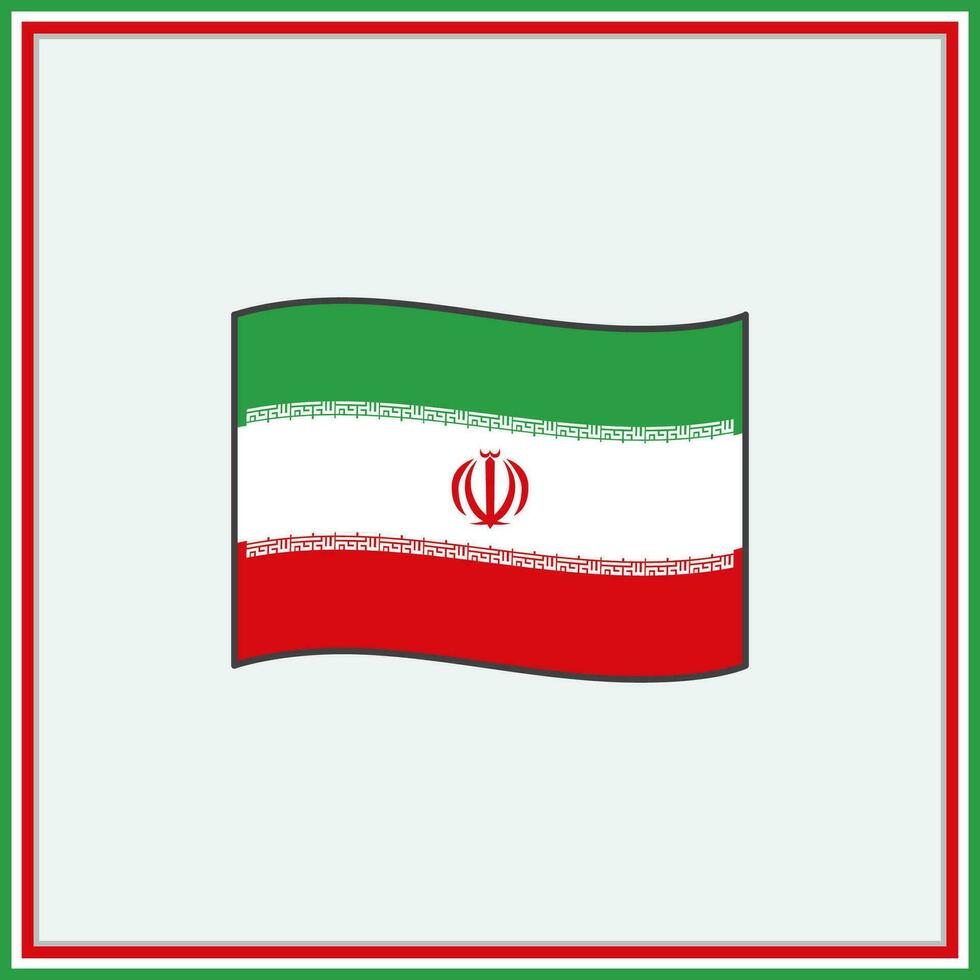 iran flagga tecknad serie vektor illustration. flagga av iran platt ikon översikt. nationell iran flagga