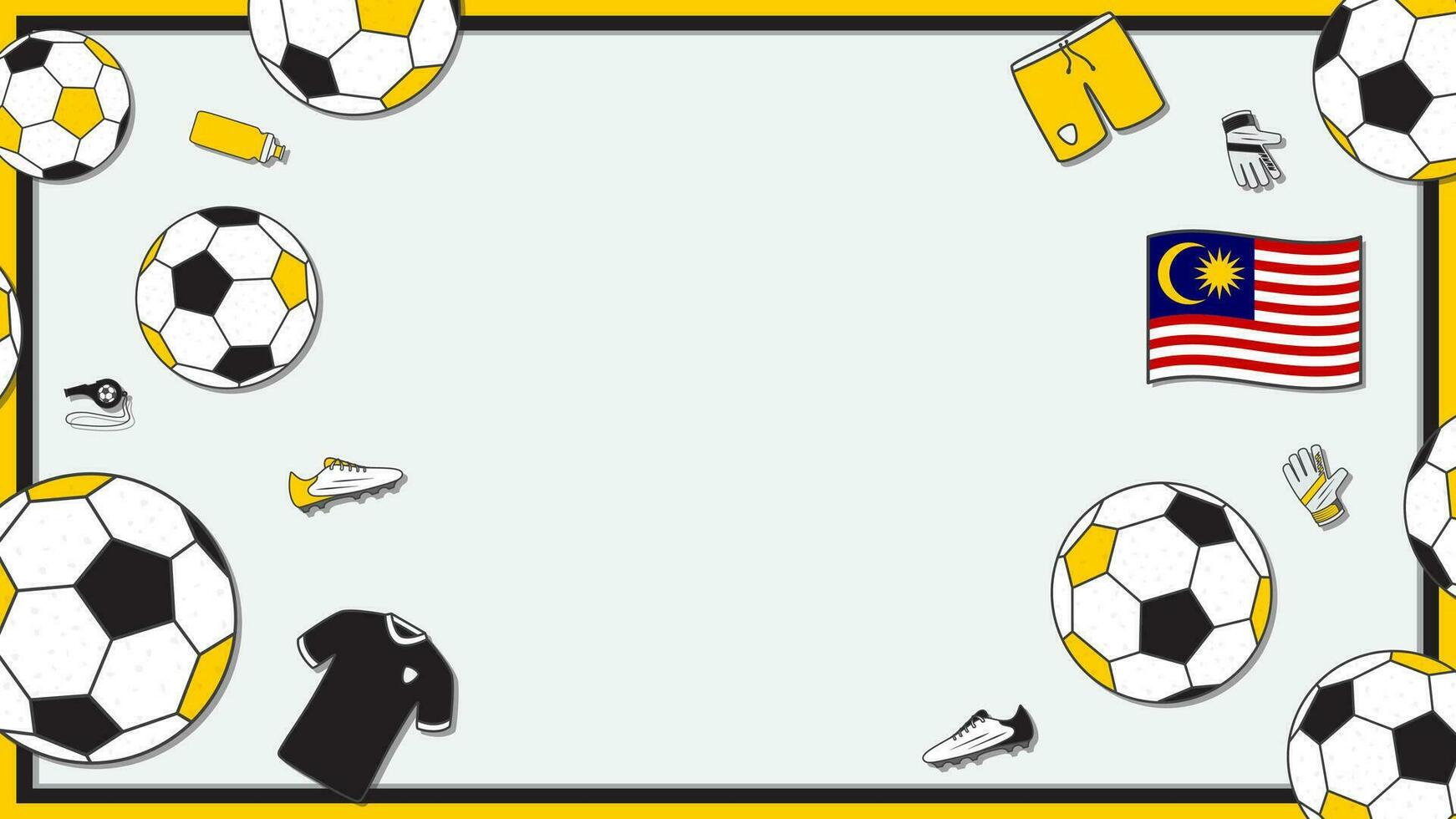 Fußball Hintergrund Design Vorlage. Fußball Karikatur Vektor Illustration. Sport im Malaysia