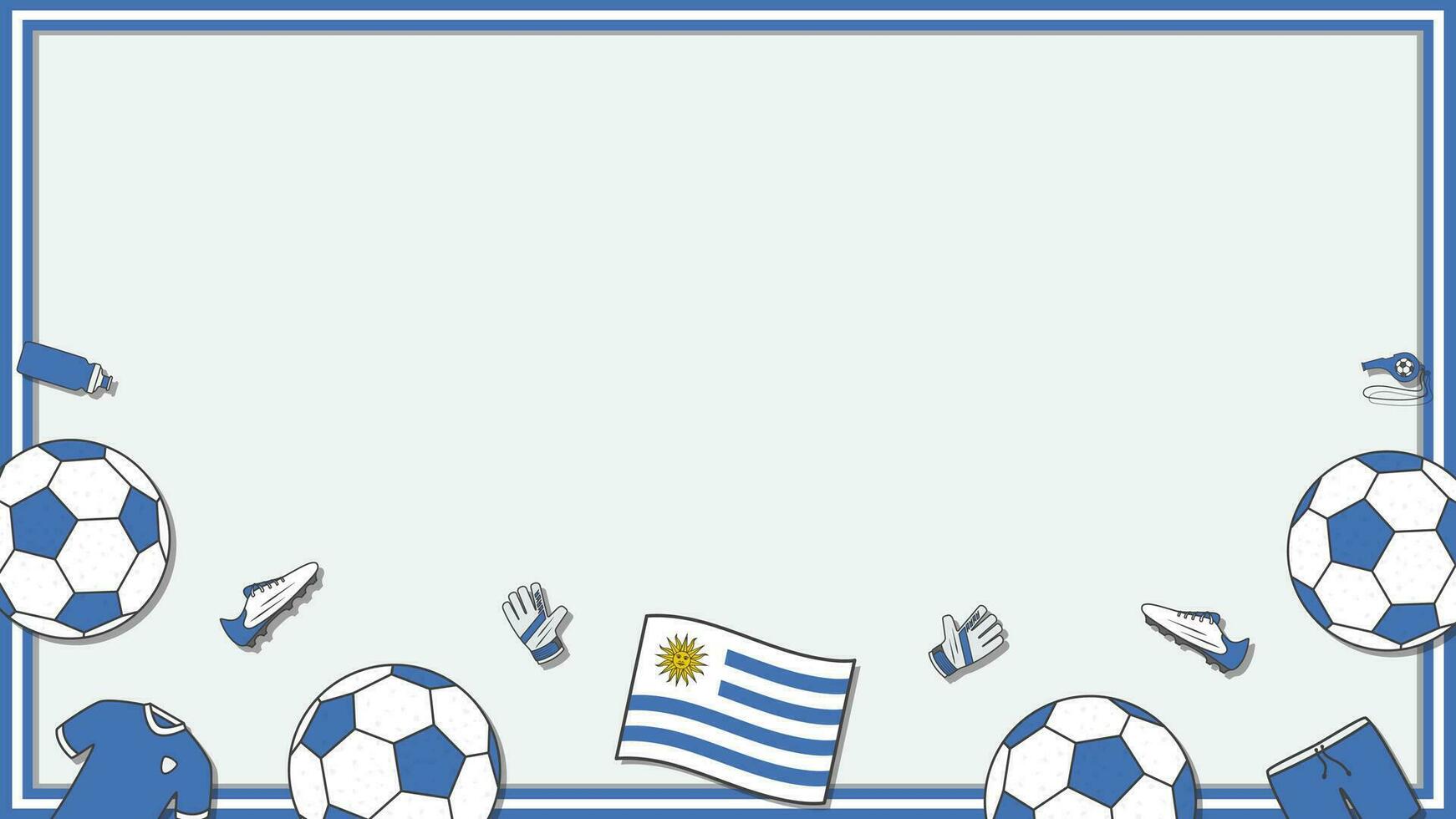 Fußball Hintergrund Design Vorlage. Fußball Karikatur Vektor Illustration. Fußball im Uruguay