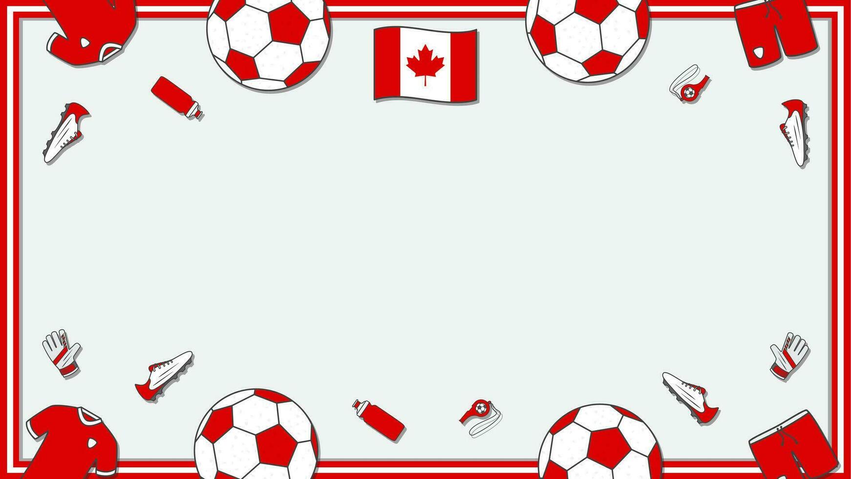 fotboll bakgrund design mall. fotboll tecknad serie vektor illustration. mästerskap i kanada