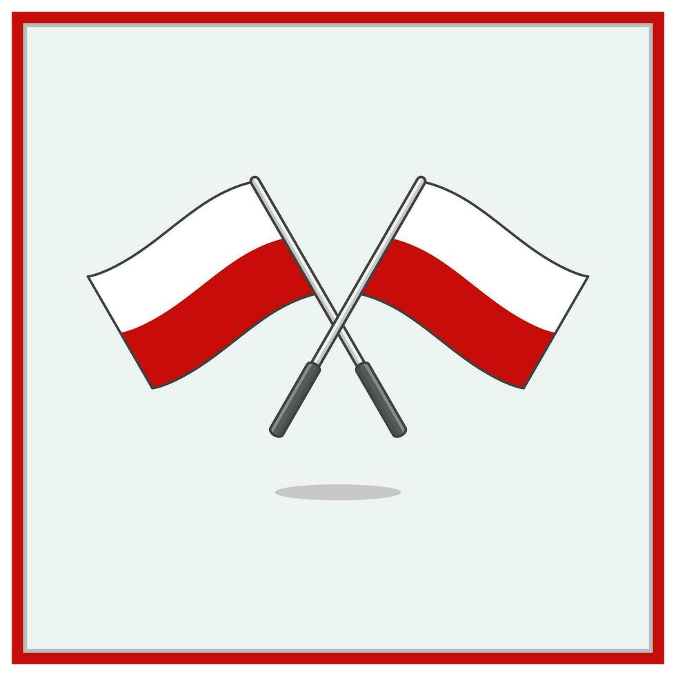 Flagge von Polen Karikatur Vektor Illustration. Polen Flagge eben Symbol Gliederung