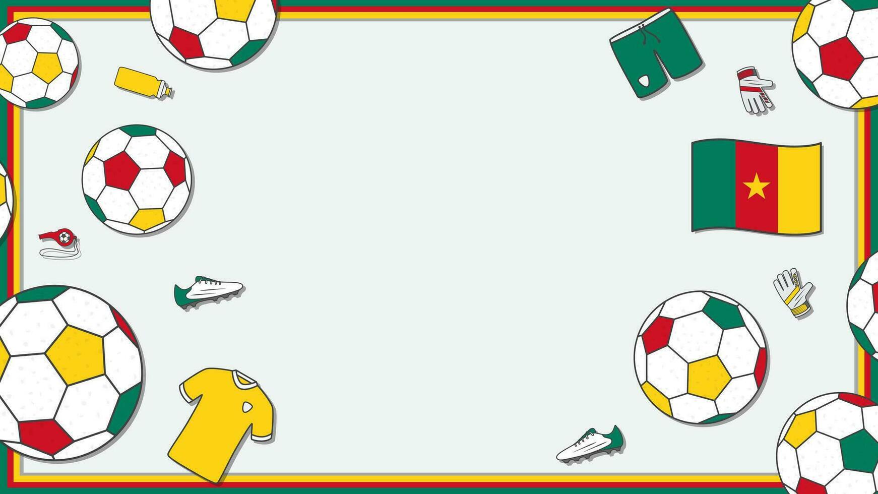 Fußball Hintergrund Design Vorlage. Fußball Karikatur Vektor Illustration. Sport im Kamerun