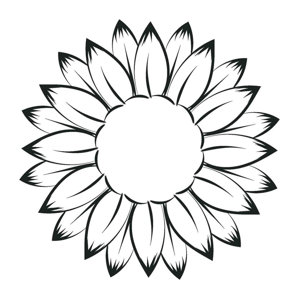 blomma linje konst för skriva ut eller använda sig av som tatuering design vektor