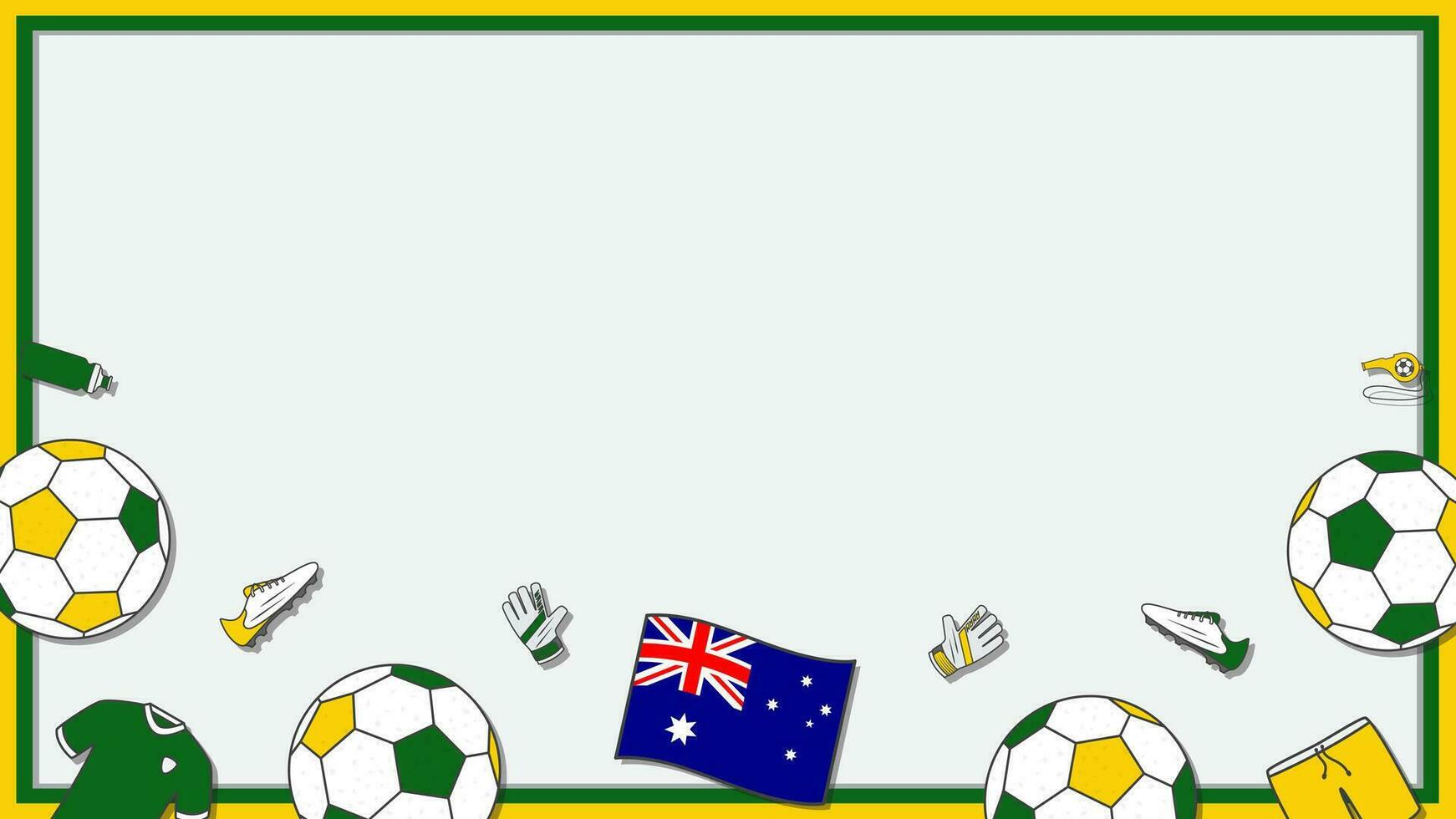 Fußball Hintergrund Design Vorlage. Fußball Karikatur Vektor Illustration. Fußball im Australien