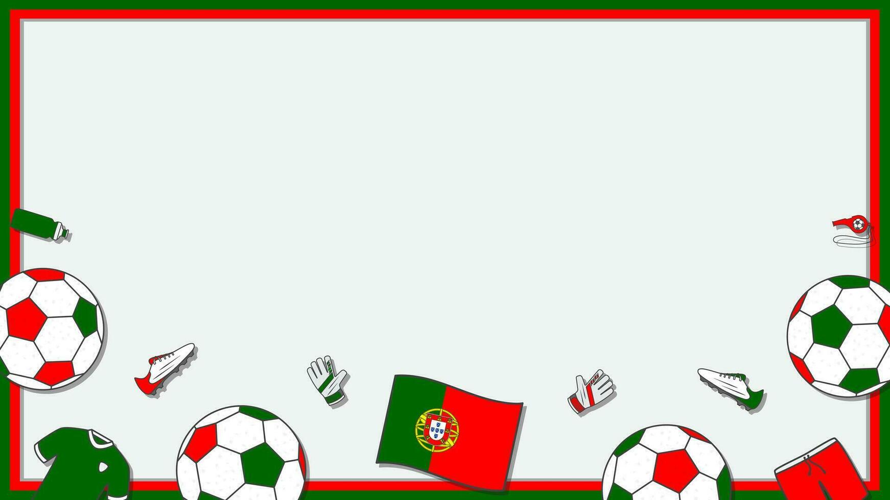 Fußball Hintergrund Design Vorlage. Fußball Karikatur Vektor Illustration. Fußball im Portugal