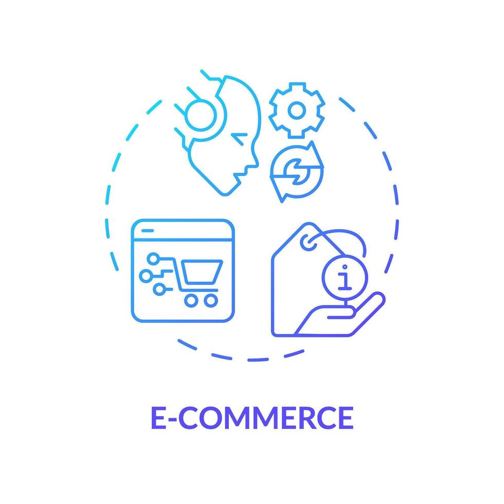 Gradient E-Commerce Symbol Konzept, isoliert Vektor, ai zum SEO dünn Linie Illustration. vektor