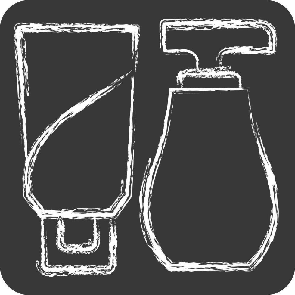 Symbol Lotion. verbunden zu Badezimmer Symbol. Kreide Stil. einfach Design editierbar. einfach Illustration vektor