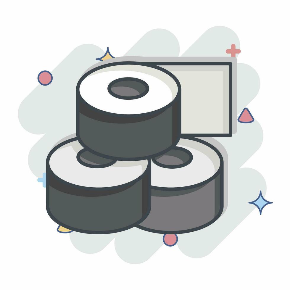 Symbol Toilette Papier. verbunden zu Badezimmer Symbol. Comic Stil. einfach Design editierbar. einfach Illustration vektor