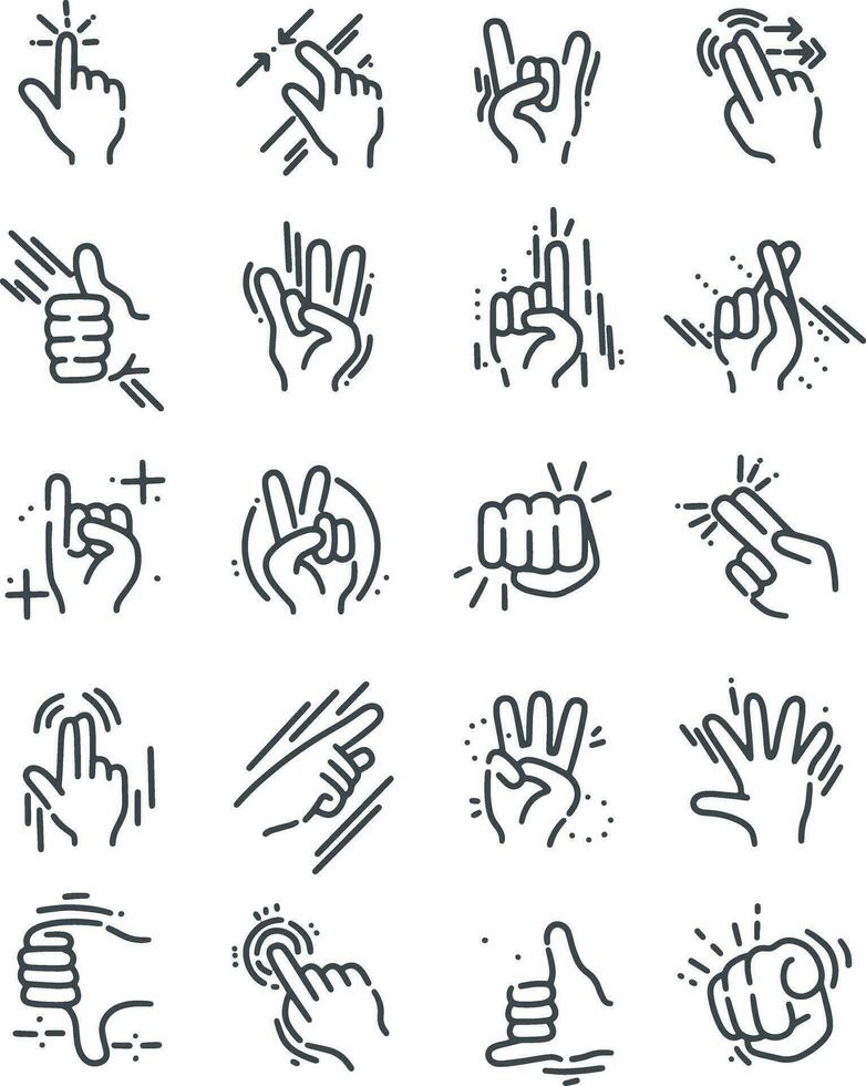 Hand Geste Zeichnung Design zum Vorlage vektor