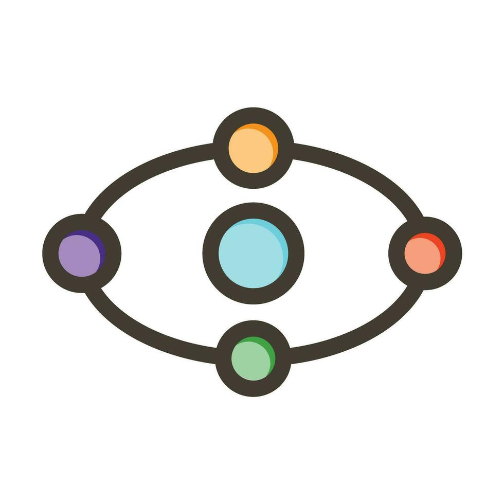 Orbit Vektor dick Linie gefüllt Farben Symbol zum persönlich und kommerziell verwenden.
