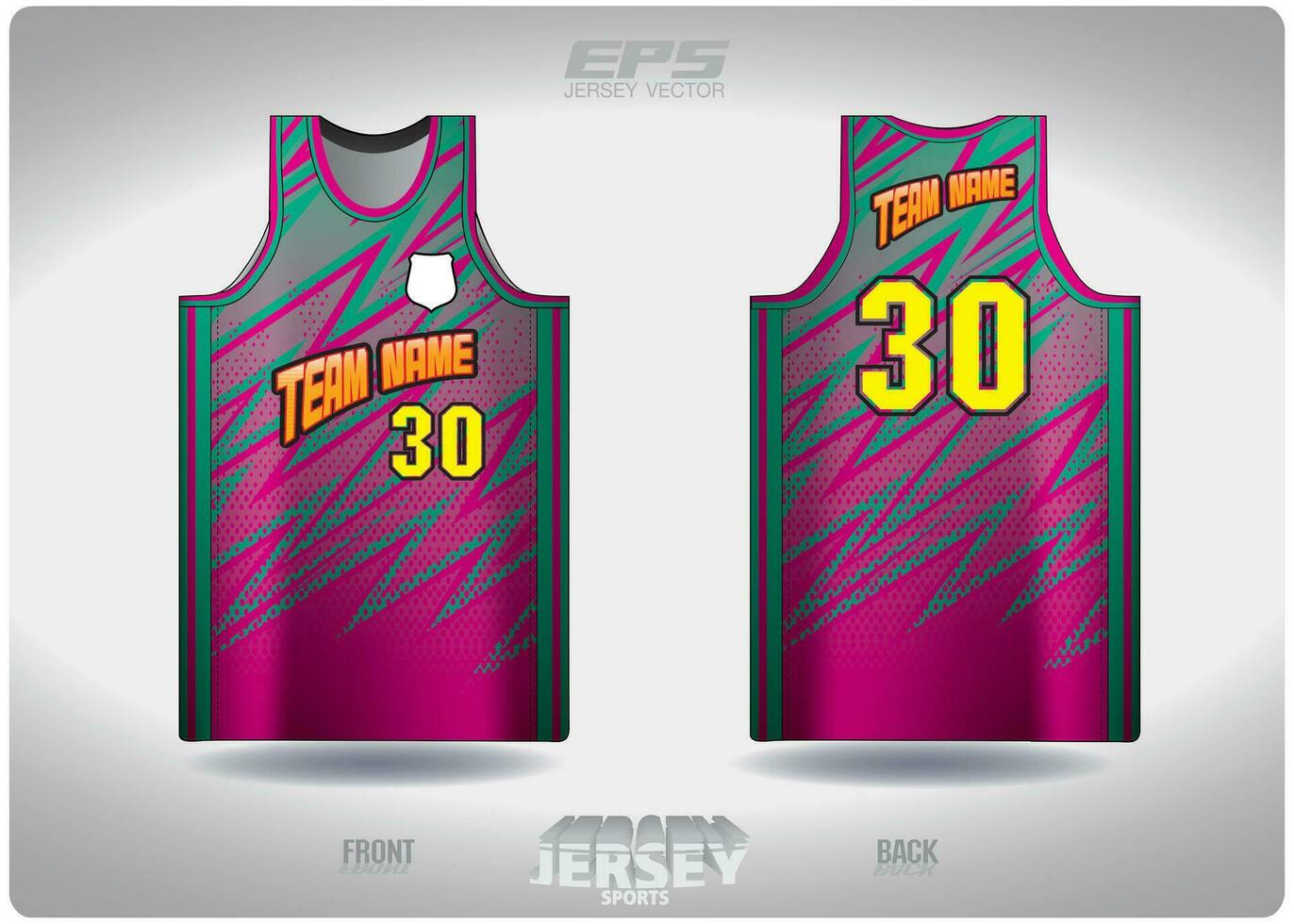 eps Jersey Sport Hemd Vektor.Blitz Rosa Grün Muster Design, Illustration, Textil- Hintergrund zum Basketball Hemd Sport T-Shirt, Basketball Jersey Hemd vektor