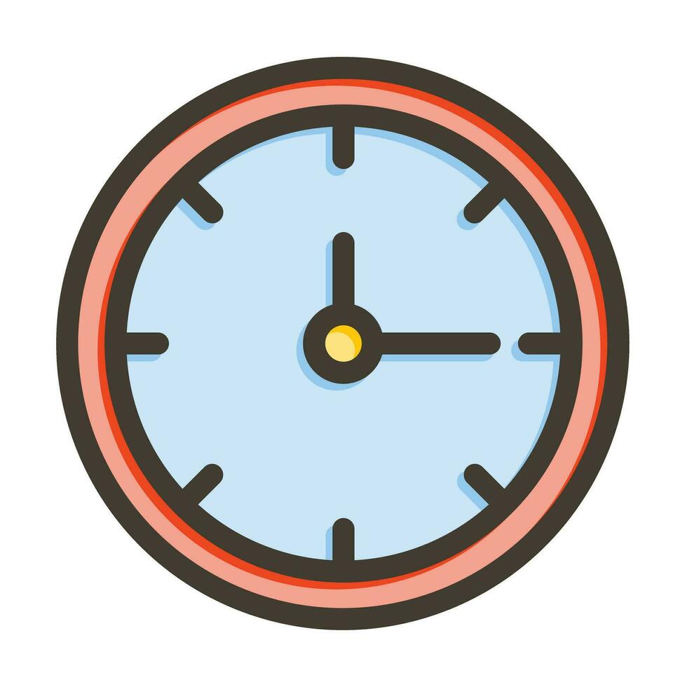 Uhr Vektor dick Linie gefüllt Farben Symbol zum persönlich und kommerziell verwenden.