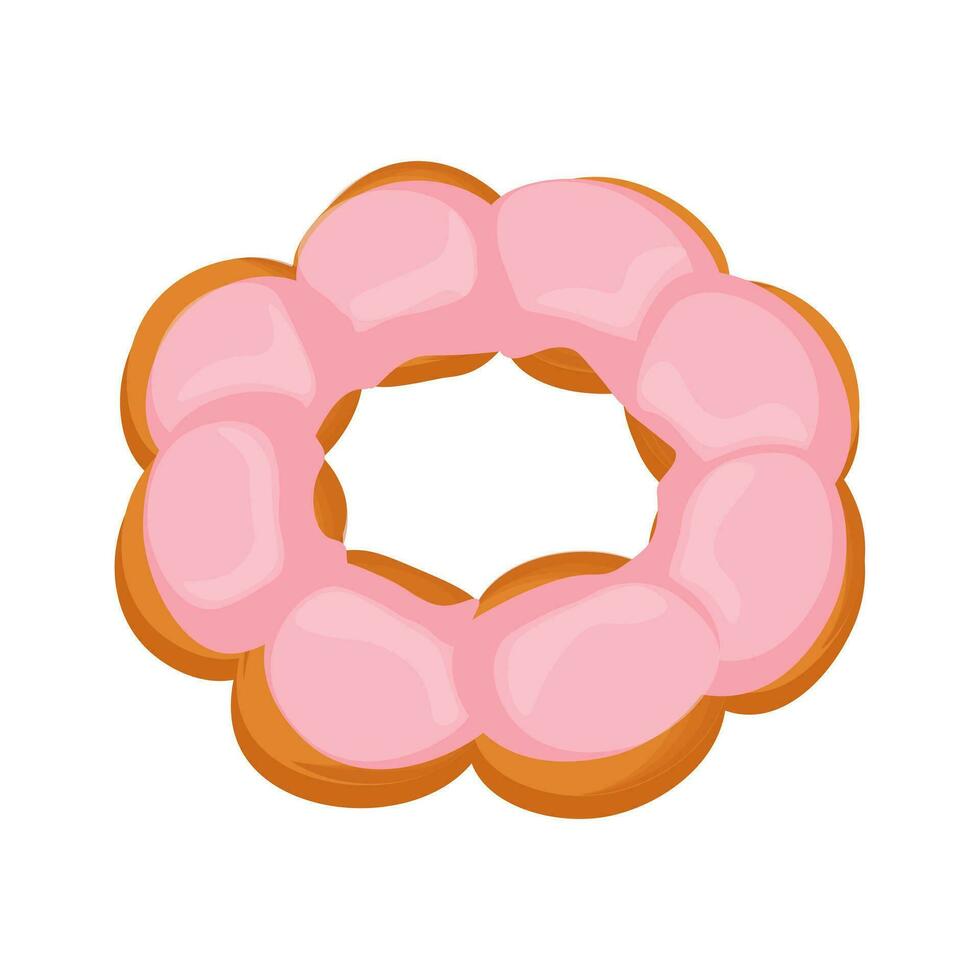 Erdbeere Mochi Krapfen Illustration Logo vektor