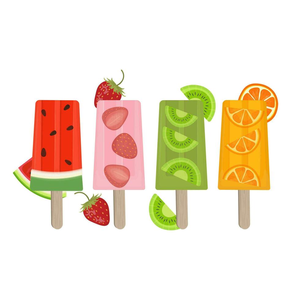 färsk frukt isglass illustration logotyp vektor