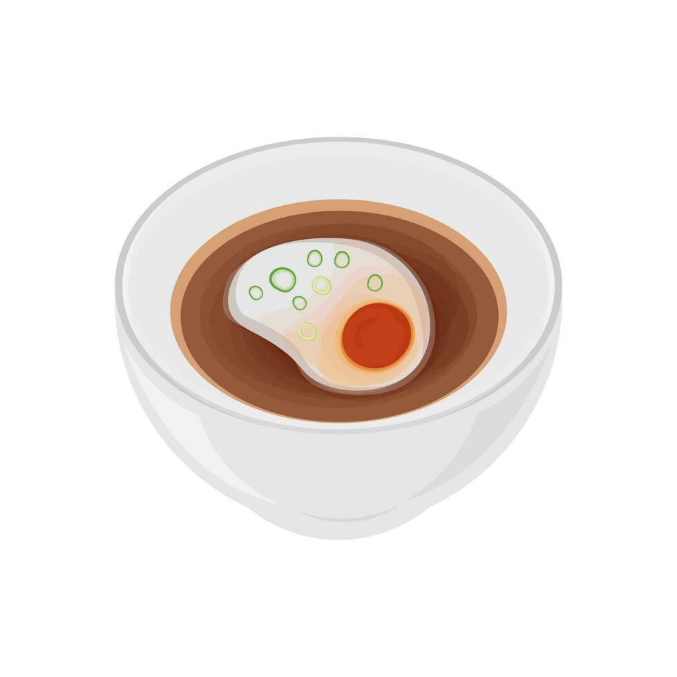 logotyp illustration av onsen tamago japansk mjuk kokta ägg vektor