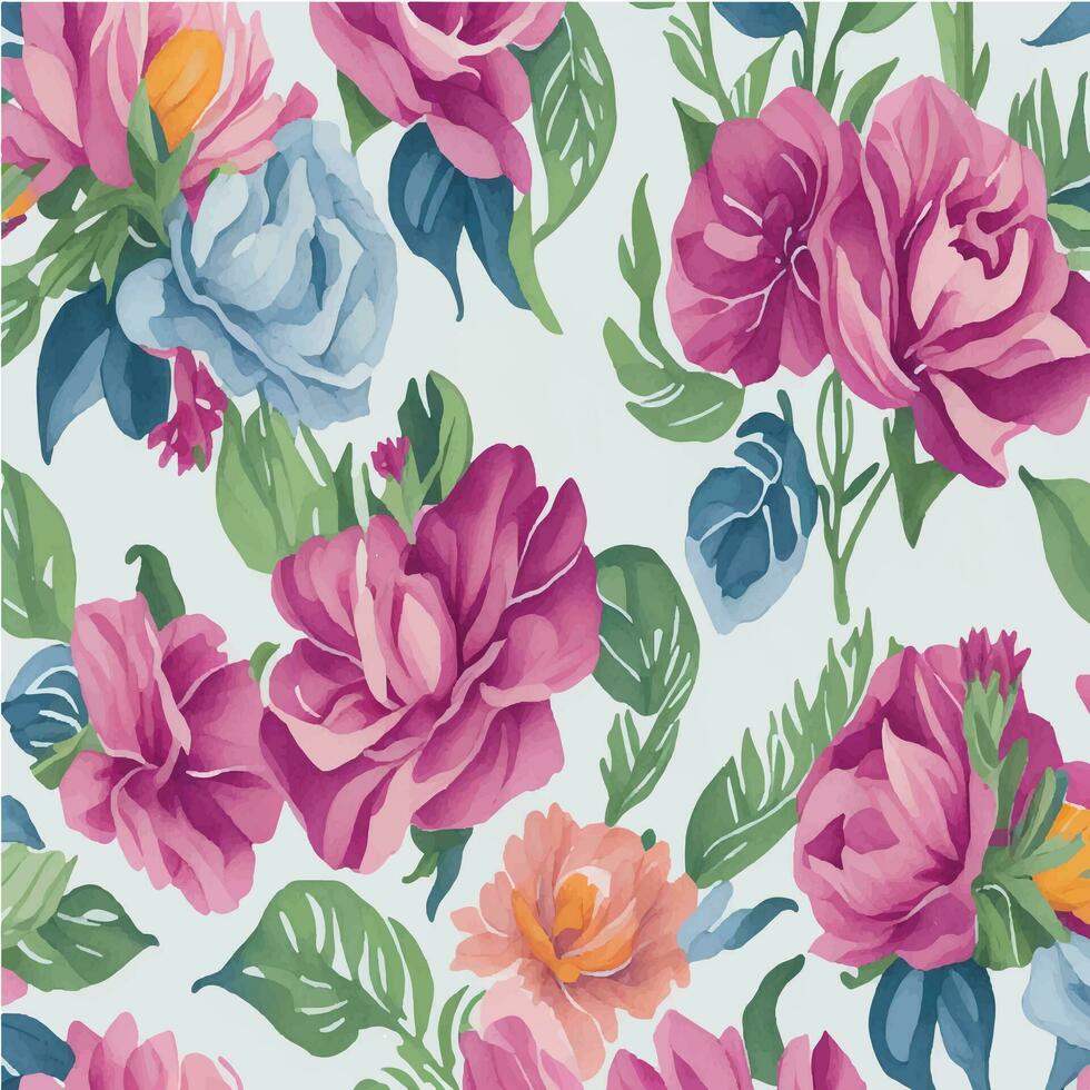 Vektor Blumen Aquarell nahtlos Muster Design zum drucken