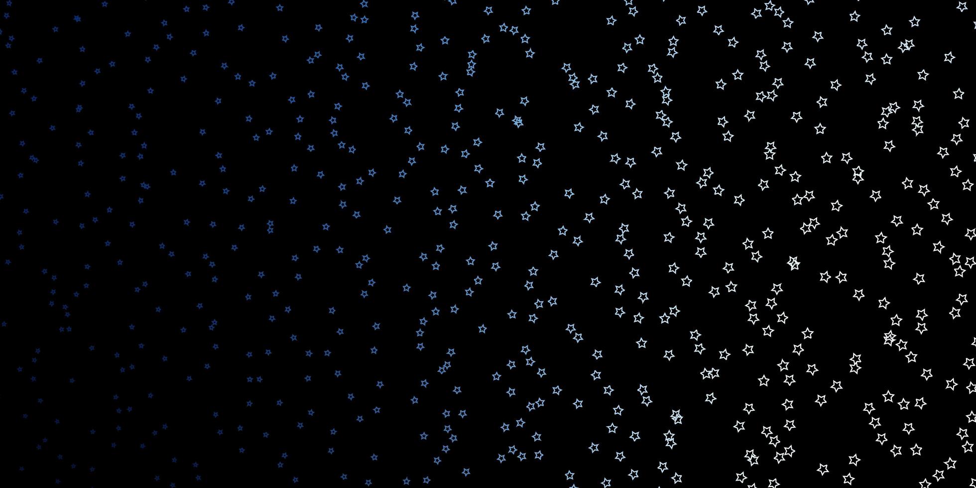 dunkelblauer Vektorhintergrund mit bunten Sternen. leuchtende bunte Illustration mit kleinen und großen Sternen. Design für Ihre Unternehmenswerbung. vektor