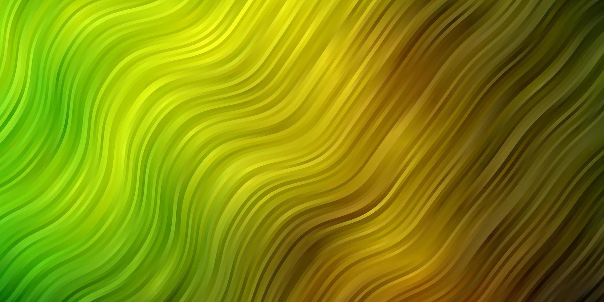 mörkgrön, gul vektormall med kurvor. illustration i halvtonstil med lutningskurvor. mönster för webbplatser, målsidor. vektor