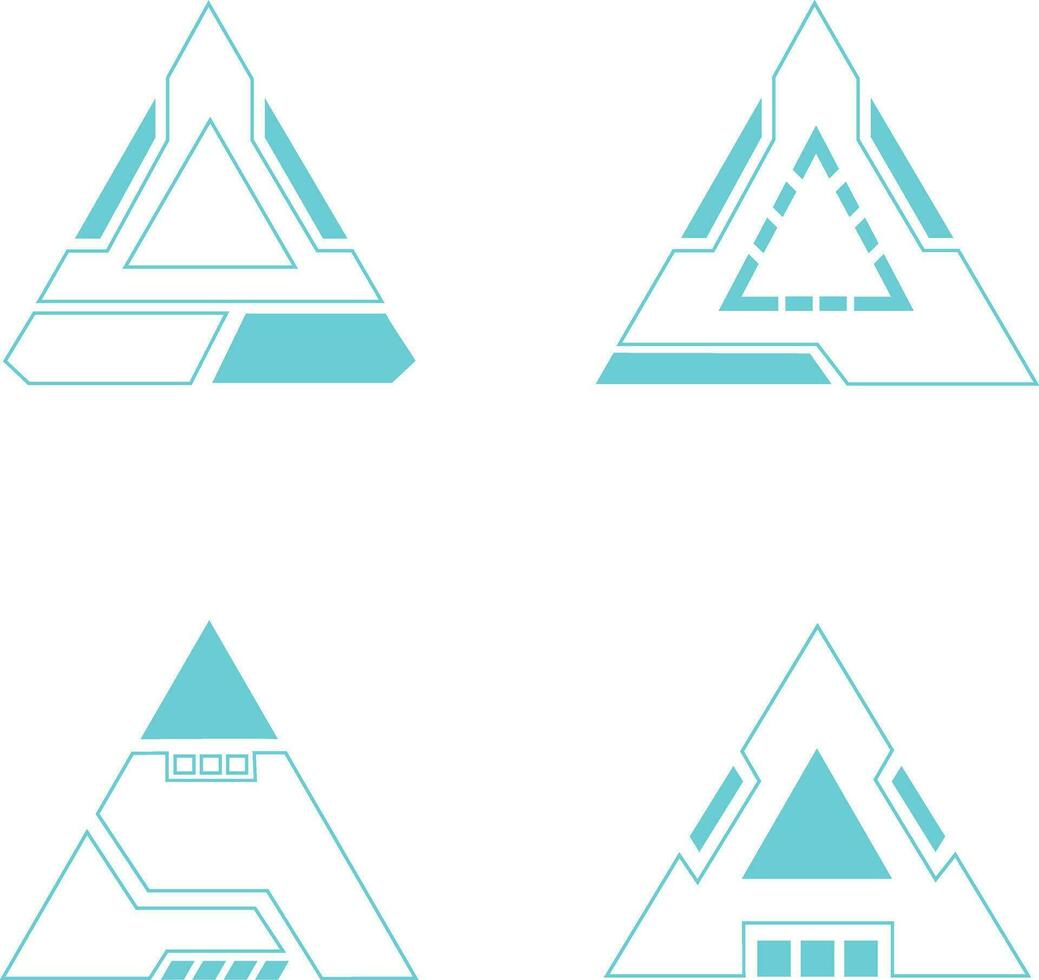 futuristisch hud Dreieck geometrisch Form. Digital Technologie Design. Vektor Illustration