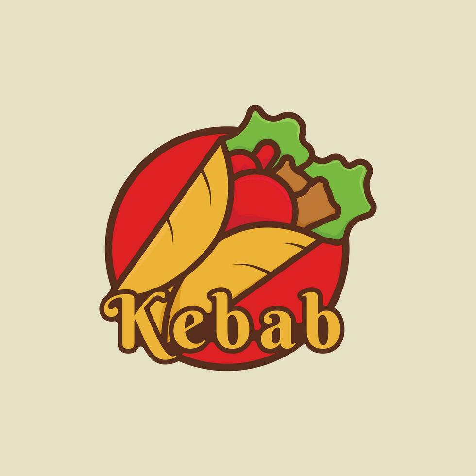 Kebab Logo Design Vorlage Etikette vektor