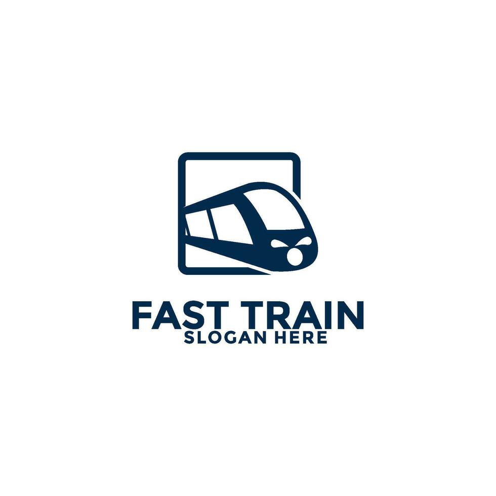 tåg logotyp vektor illustration design.snabb tåg logo.hög hastighet tåg logotyp ikon mall